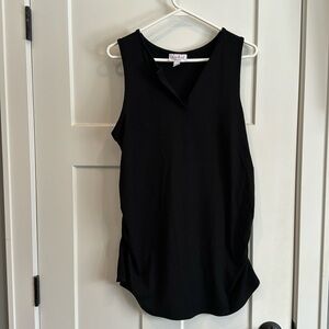 Ruched Black Maternity Tank Top.